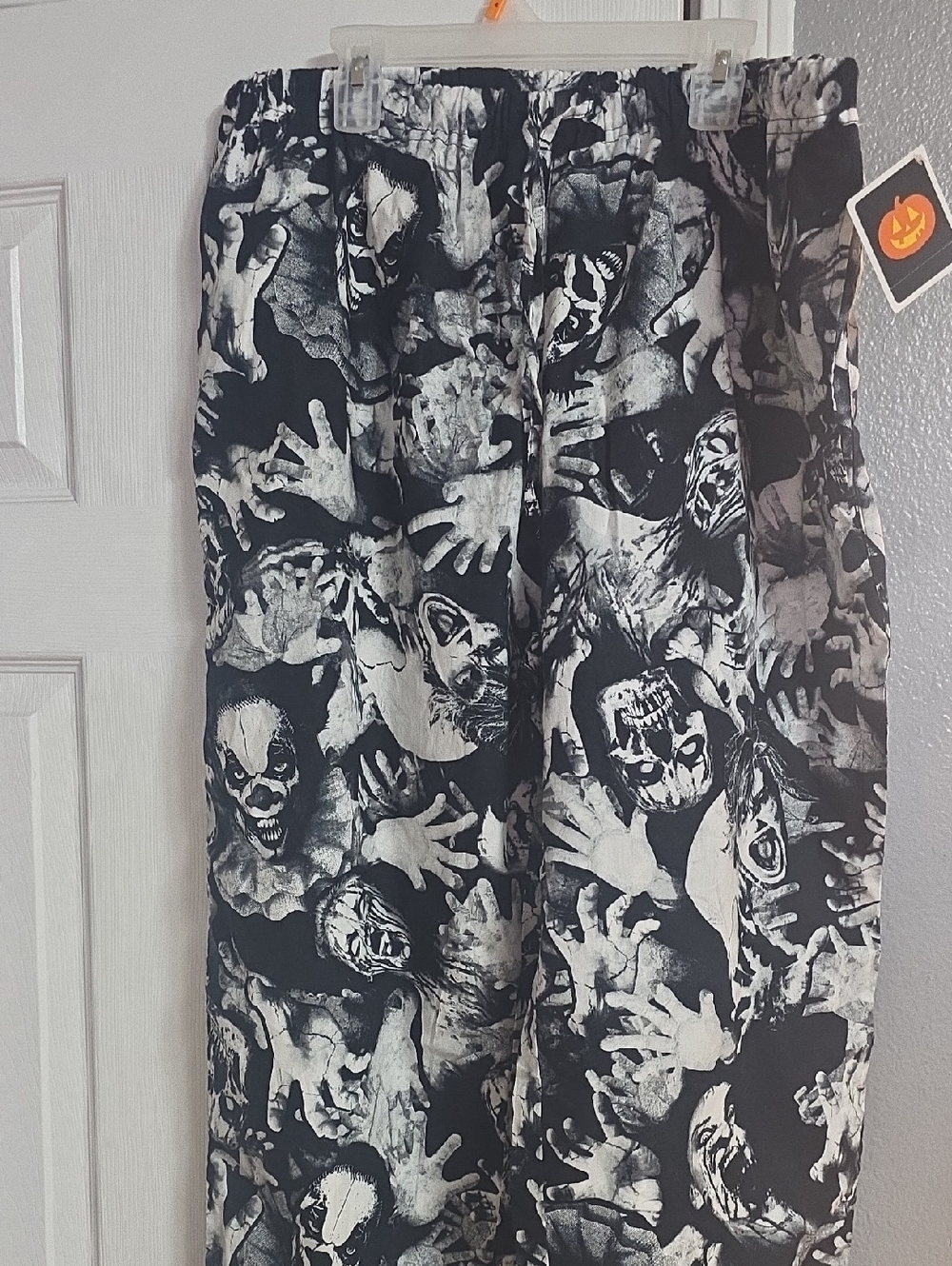 Men's Black & White Horror Graphic Jogger Pants